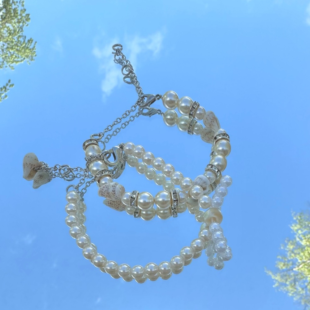 Mini Shells & Pearls bracelet (pack of 2)